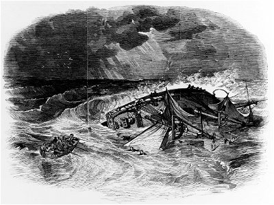 The Illustrated London News 23 January 1847 - loss of USS Somers off Vera Cruz. Free illustration for personal and commercial use.