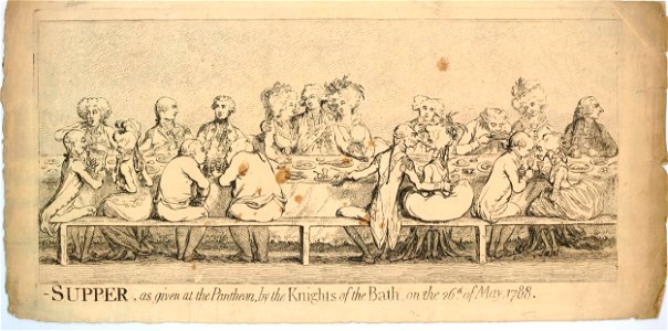 The installation-supper, as given at the Pantheon, by the Knights of the Bath on the 26th of May, 1788 (BM 1983,U.207)