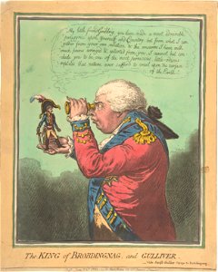 The King of Brobdingnag and Gulliver.–Vide. Swift's Gulliver Voyage to Brobdingnag