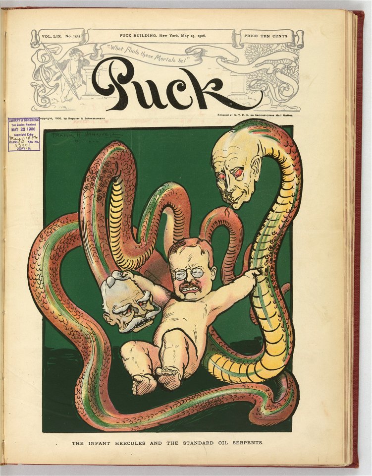 The infant Hercules and the Standard Oil serpents - Frank A. Nankivell 1906. LCCN2011645893
