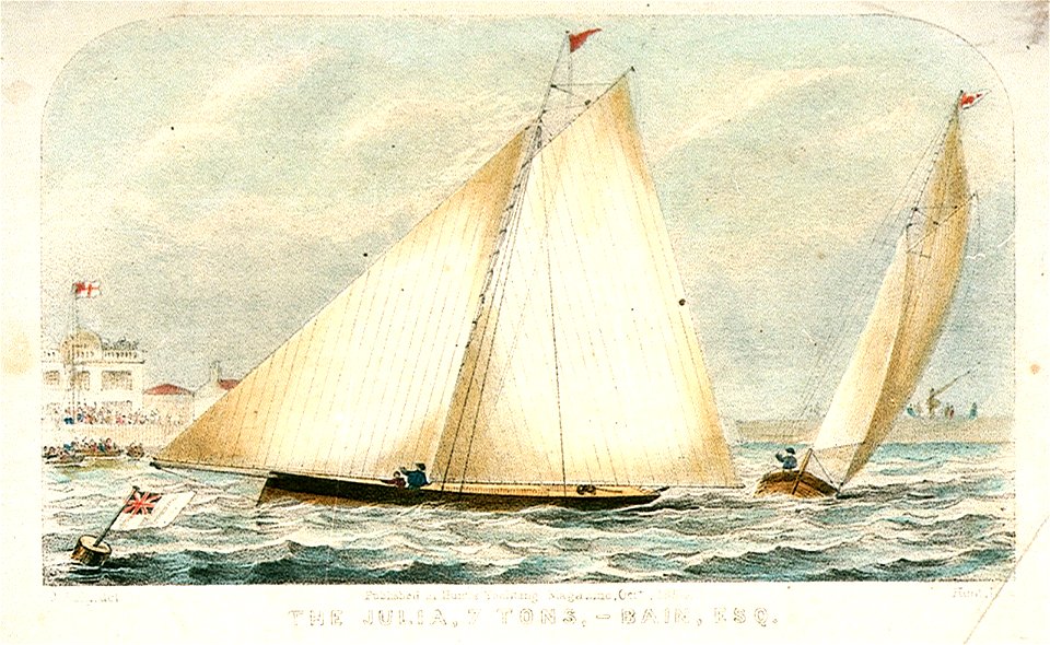The Julia 7 Tons - Bain, Esq. Published in Hunt's Yachting Magazine Octr, 1854 RMG PU6554