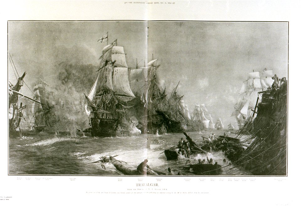 The Illustrated London News, Oct 21 1905 Nelson in The Land of The Enemy He Fought At Trafalgar. Drawn by R. Caton Woodville; Britain's Great Naval Hero Falls in Love At First sight At St Omer, Near Dunkirk RMG PU4085