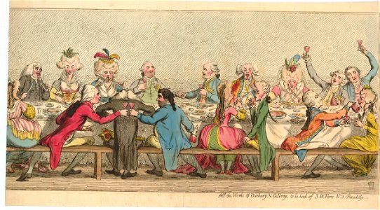 The installation-supper, as given at the Pantheon, by the Knights of the Bath on the 26th of May, 1788 (BM 1851,0901.412 2)