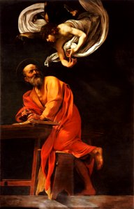 The Inspiration of Saint Matthew-Caravaggio (1602)