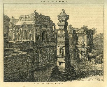 The Kailas, in the cave temples of Ellora, Western India - Illustrated London News, 1876