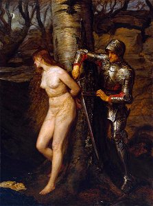 The Knight Errant b John Everett Millais 1870. Free illustration for personal and commercial use.