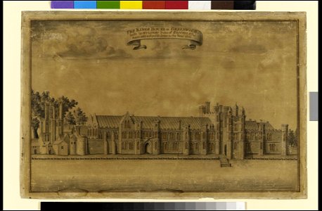 The King's House at Greenwich, built by Humphrey Duke of Gloucester Anno 1487 and pull'd down in the Year 1661 RMG PY3267