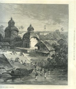 The Kali Ghaut, Calcutta, from the Illustrated London News, 1887 Right Half. Free illustration for personal and commercial use.