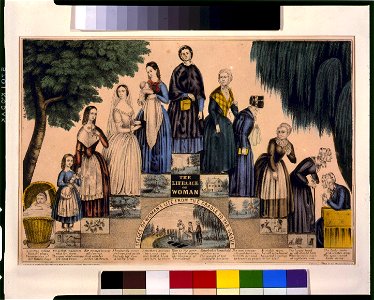 The life & age of woman. Stages of woman's life from the cradle to the grave - Kelloggs & Comstock, N.Y. & Hartford, Conn. LCCN95505632