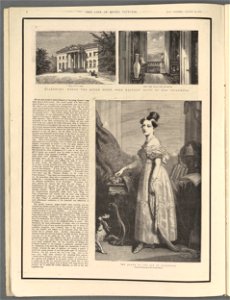 The life of Queen Victoria Claremont, where the Queen spent the happiest days of her childhood - the South side, the view from the ballroom ; the Queen at the age of seventeen (from the painting by Sir George Hayter) (5254866)