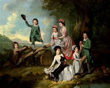 The Lavie Children-1770-Johann Zoffany. Free illustration for personal and commercial use.