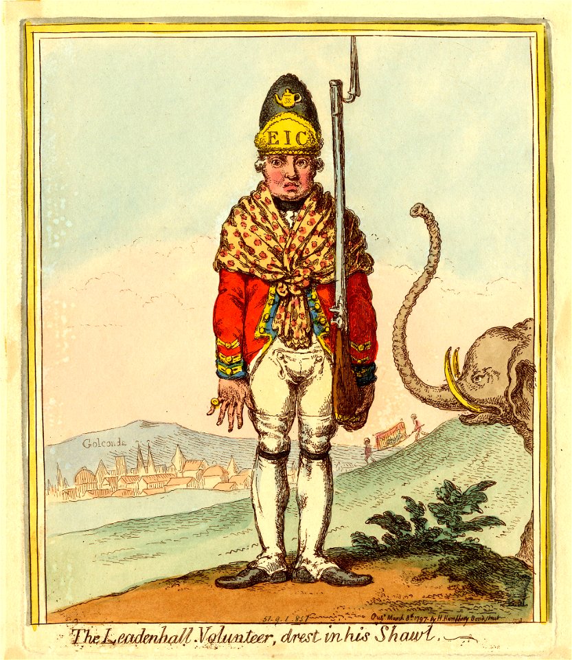 The Leadenhall volunteer, drest in his shawl. (BM 1851,0901.851)
