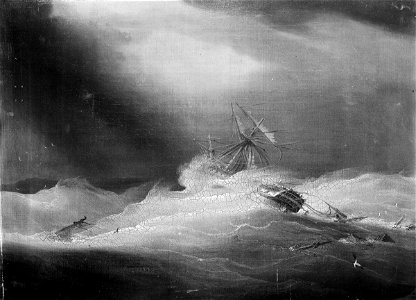 The Lady Castlereagh dismasted in a cyclone off Madras, 24 October 1818 RMG BHC3437