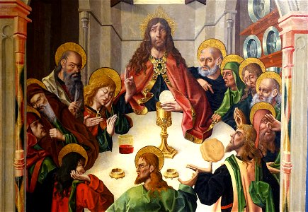 The Last Supper by Maestro Bartolomé and workshop, detail, 1480-1488, oil on panel - University of Arizona Museum of Art - University of Arizona - Tucson, AZ - DSC08369