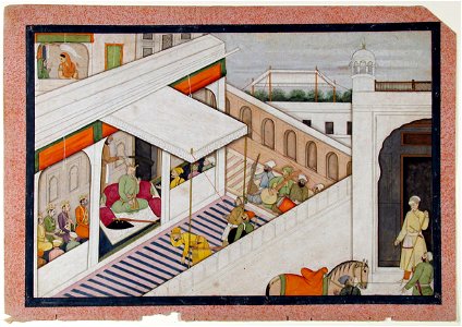 The King in court, attended by Rama and Lakhshman (6124591463)