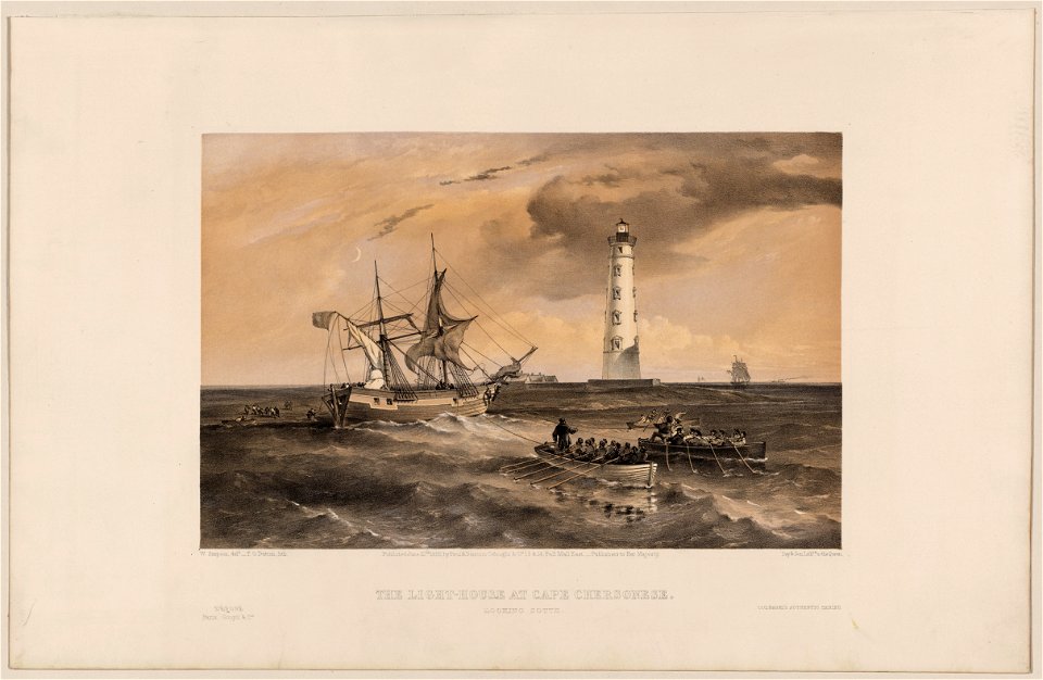 The light-house at Cape Chersonese - looking south - W. Simpson del. ; T.G. Dutton lith. LCCN2004672599