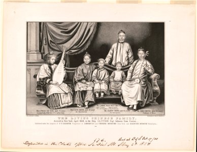 The living Chinese family, arrived in New York April 1850, in the ship Ianthe Capt. Johnson from Canton - lith & pub. by N. Currier, 152 Nassau St. cor. of Spruce N.Y. LCCN2012647441
