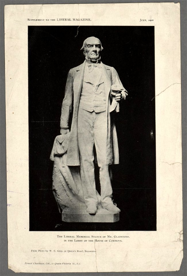 The Liberal memorial statue of Mr. Gladstone in the lobby of the House of Commons (5292058)