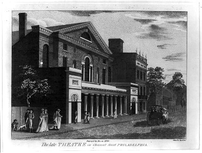 The late theatre in Chestnut Street, Philadelphia. Destroy'd by Fire in 1820 LCCN2002709723. Free illustration for personal and commercial use.