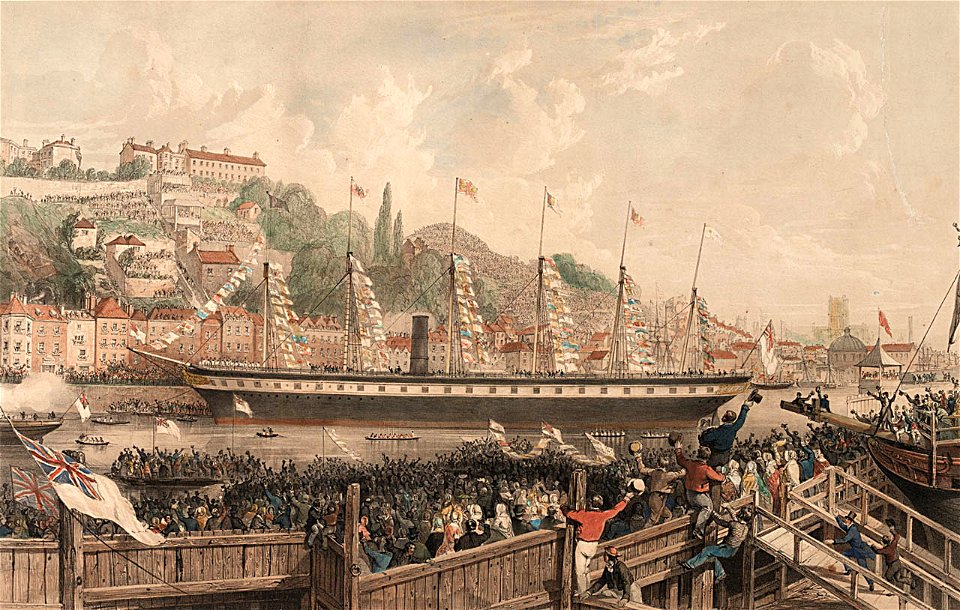 The Launch of the Iron Steam Ship Great Britain, 19th July 1843 RMG PY8918