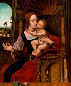 The madonna of the cherries, by Quinten Massys