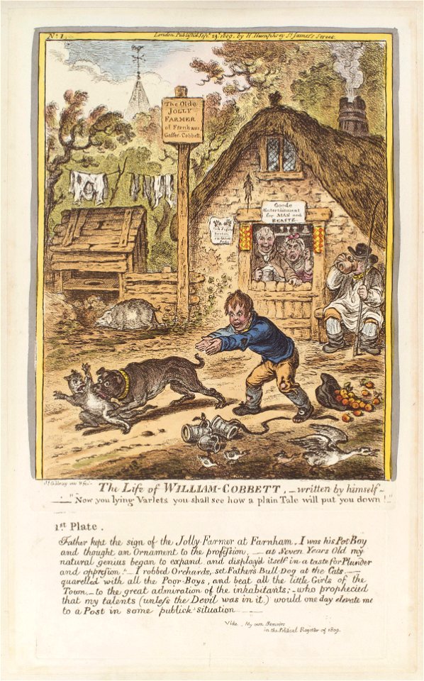 The life of William Cobbett - written by himself. No 1' (William Cobbett) by James Gillray
