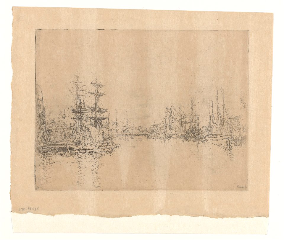 The Main Dock of Ostend, print by James Ensor, 1888, Prints Department, Royal Library of Belgium, S. IV 84696