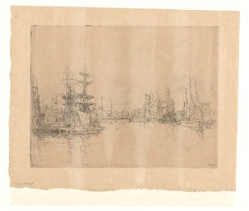 The Main Dock of Ostend, print by James Ensor, 1888, Prints Department, Royal Library of Belgium, S. IV 84696