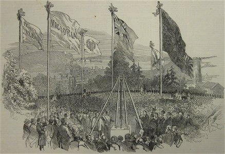 The laying of the foundation-stone of Victoria College Jersey