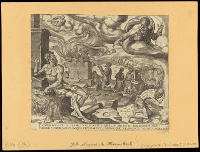 The Lord Answering Job 1563 print by Maarten van Heemskerck, S.I 55713, Prints Department, Royal Library of Belgium