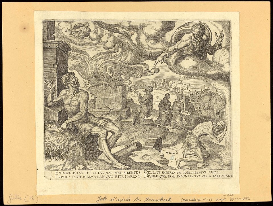 The Lord Answering Job 1563 print by Maarten van Heemskerck, S.I 55712, Prints Department, Royal Library of Belgium