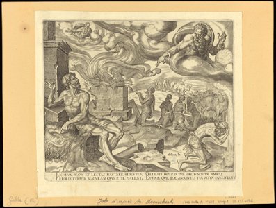 The Lord Answering Job 1563 print by Maarten van Heemskerck, S.I 55712, Prints Department, Royal Library of Belgium