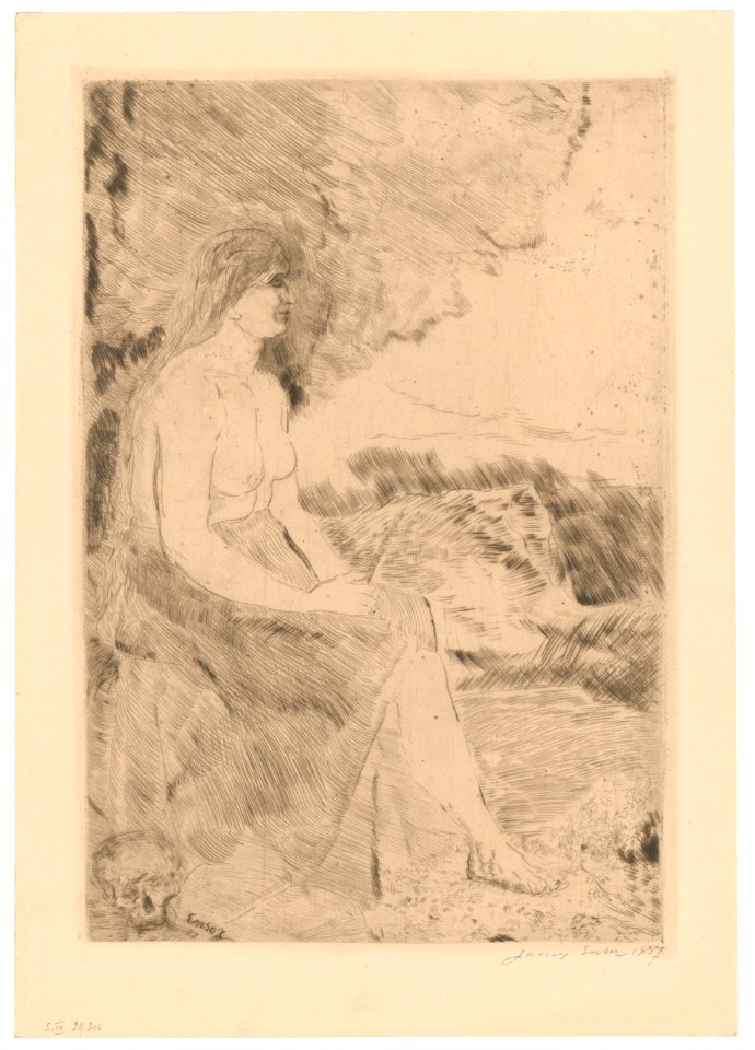 The Magdalene, print by James Ensor, 1887, Prints Department, Royal Library of Belgium, S. IV 29316