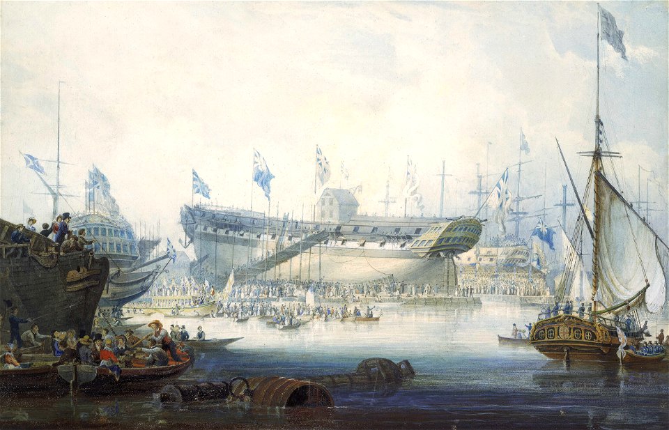 The launch of the Honourable East India Company's ship 'Edinburgh' RMG D2542