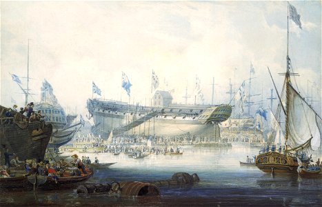 The launch of the Honourable East India Company's ship 'Edinburgh' RMG D2542