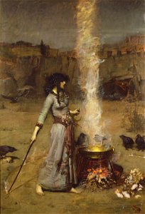 The Magic Circle - John William Waterhouse. Free illustration for personal and commercial use.