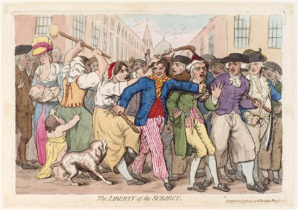 The liberty of the subject by James Gillray. Free illustration for personal and commercial use.
