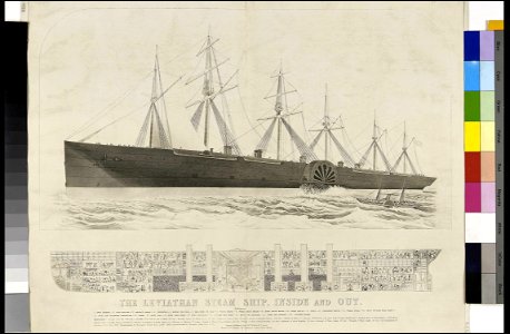 The Leviathan (Great Eastern) Steam Ship, Inside and Out (portside view and cross section) RMG PY0302