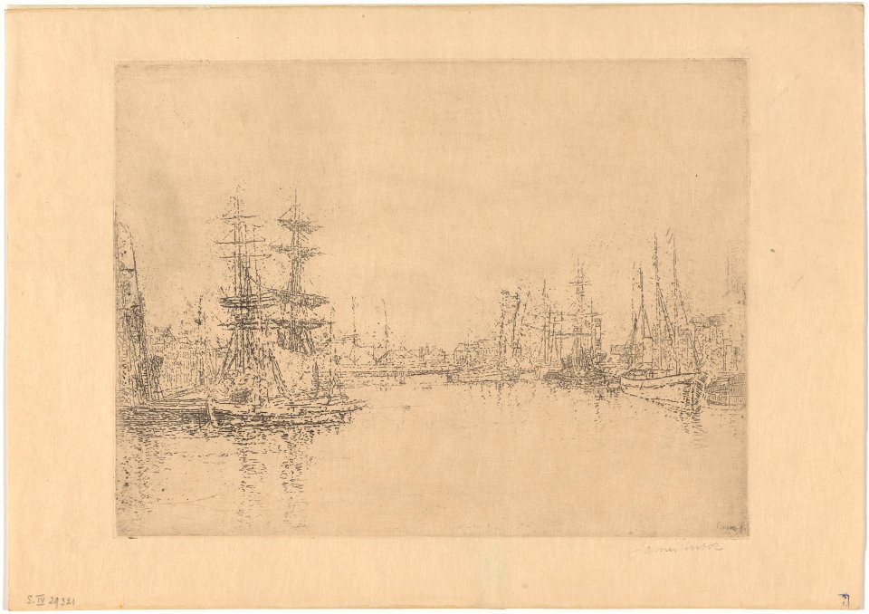 The Main Dock of Ostend, print by James Ensor, 1888, Prints Department, Royal Library of Belgium, S. IV 29321