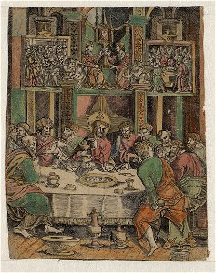 The Last Supper ca.1519 print by Master S., S.II 5600, Prints Department, Royal Library of Belgium