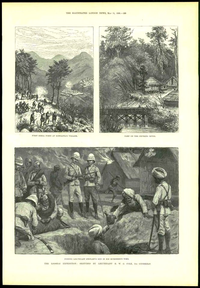 The Looshai expedition, sketches by Lieutenant H. W. G. Cole, 2nd Goorkhas - ILN 1889