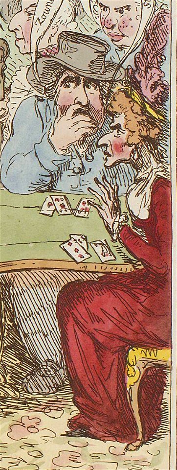 The loss of the faro bank; or - the rook's pigeon'd by James Gillray (cropped)