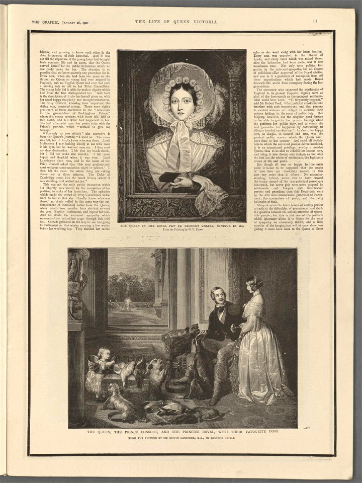 The life of Queen Victoria the Queen in the Royal Pew St. George's Chapel, Windsor in 1846 (5254870)
