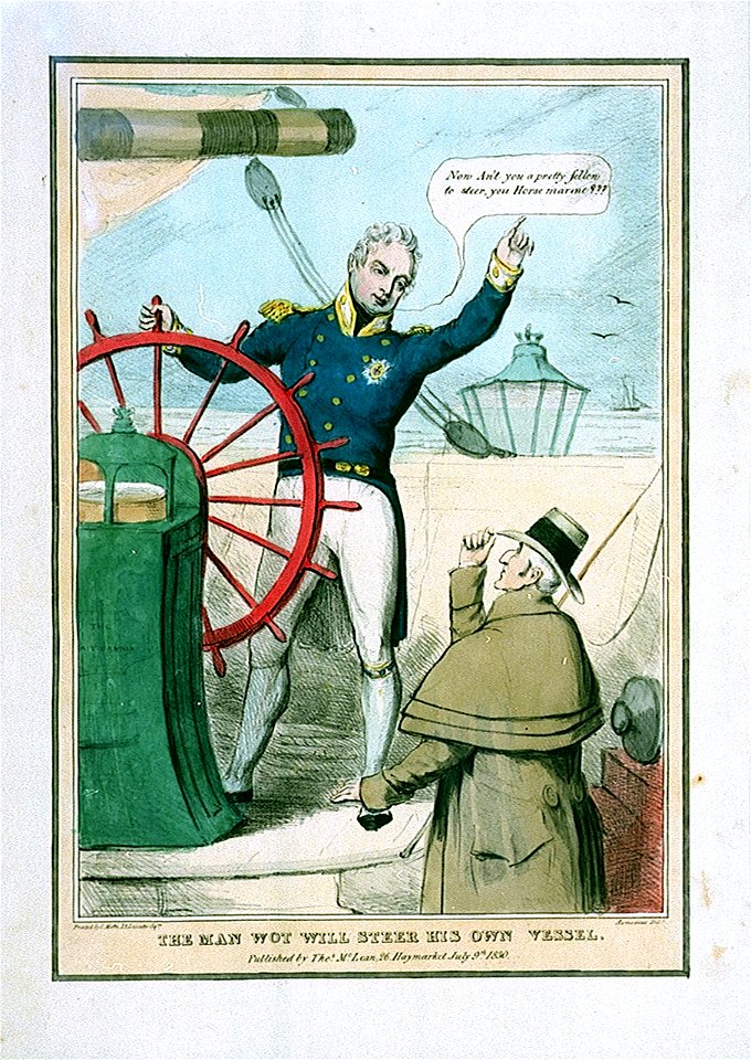 The Man Wot will Steer his own vessel (caricature) RMG PW3771