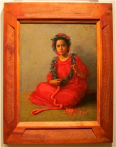 The Lei Maker, oil on canvas painting by Theodore Wores, 1901