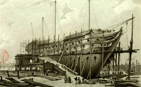 The Lord Nelson, Woolwich Dockyard, L Francia 1815 LMA