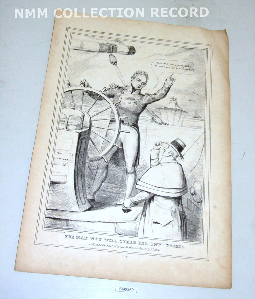 The Man Wot Will Steer His Own Vessel (caricature) RMG RV6395