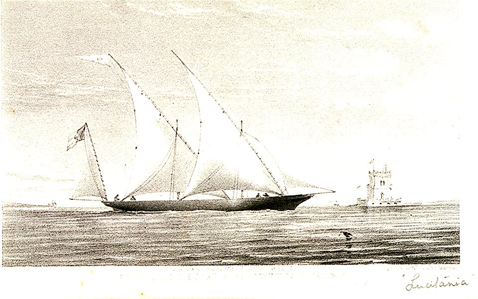 The Lusitania a Portuguese Yacht. Published in Hunt's Yachting Magazine June 1853 RMG PU6535