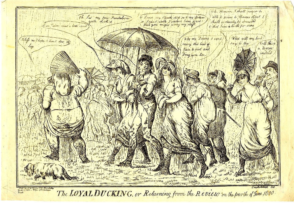 The loyal ducking, or returning from the review on the fourth of June, 1800 (BM 1898,0520.188)