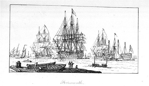 The Marine sketch book by H. Moses 1826. Portsmouth RMG PU7943